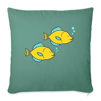 Pisces Comic - Sofa pillowcase 17,3'' x 17,3'' (45 x 45 cm) - cypress green - Front