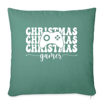 Joueur de Noël - Housse de coussin décorative 45 x 45 cm - vert sapin - Devant