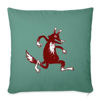 Renard rouge - Housse de coussin décorative 45 x 45 cm - vert sapin - Devant