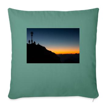 Morning atmosphere on the Zugspitze - Sofa pillowcase 17,3'' x 17,3'' (45 x 45 cm) - cypress green - Front
