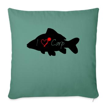 i love Carp black transparent - Sofa pillowcase 17,3'' x 17,3'' (45 x 45 cm) - cypress green - Front