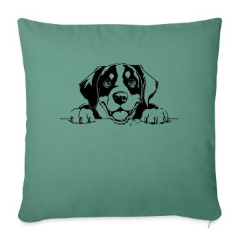 Grand Bouvier Suisse - Housse de coussin décorative 45 x 45 cm - vert sapin - Devant