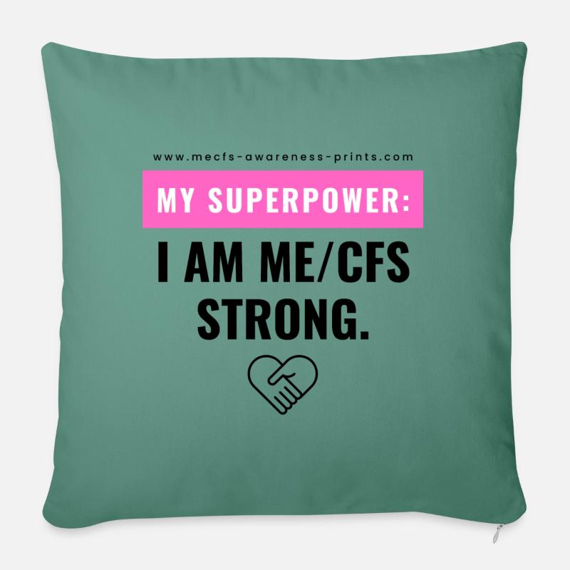 ME/CFS STRONG 💪 - Sofakissenbezug 45 x 45 cm - Tanngrün
