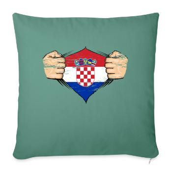 Croatia flag design used - Sofa pillowcase 17,3'' x 17,3'' (45 x 45 cm) - cypress green - Front
