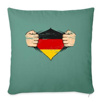 Germany flag design used - Sofa pillowcase 17,3'' x 17,3'' (45 x 45 cm) - cypress green - Front