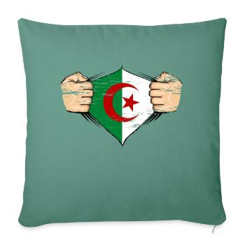 Algeria flag design used - Sofa pillowcase 17,3'' x 17,3'' (45 x 45 cm) - cypress green - Front