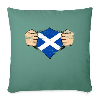 Drapeau de l’Écosse utilisé - Housse de coussin décorative 45 x 45 cm - vert sapin - Devant