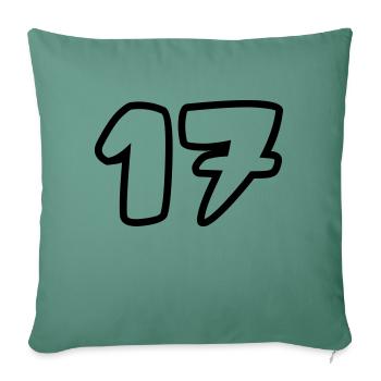 17 - Housse de coussin décorative 45 x 45 cm - vert sapin - Devant