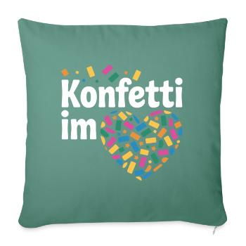 Confettis dans le cœur Costume Carnaval Féminin - Housse de coussin décorative 45 x 45 cm - vert sapin - Devant