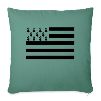 Drapeau breton - Housse de coussin décorative 45 x 45 cm - vert sapin - Devant