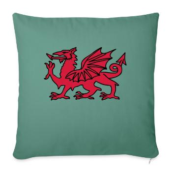 Welsh Dragon - Sofa pillowcase 17,3'' x 17,3'' (45 x 45 cm) - cypress green - Front