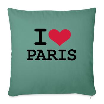 I - love - Paris - Sofa pillowcase 17,3'' x 17,3'' (45 x 45 cm) - cypress green - Front