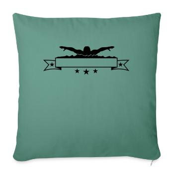 banner text write competition swim swimming - Sofa pillowcase 17,3'' x 17,3'' (45 x 45 cm) - cypress green - Front