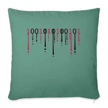 tropfen blut graffiti farbe 10010101 Zahlen muster - Sofakissenbezug 45 x 45 cm - Tanngrün - Vorne
