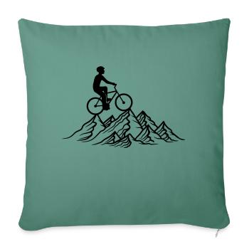 bike ride mountain bike mountains mountainous high above - Sofa pillowcase 17,3'' x 17,3'' (45 x 45 cm) - cypress green - Front