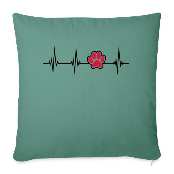 chat chien animal de compagnie pouls pouls fréquence cardiaque ECG p - Housse de coussin décorative 45 x 45 cm - vert sapin - Devant