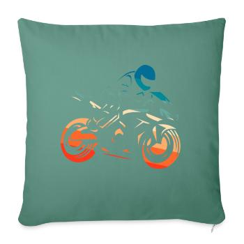 Super athlete motorcyclist vintage - Sofa pillowcase 17,3'' x 17,3'' (45 x 45 cm) - cypress green - Front