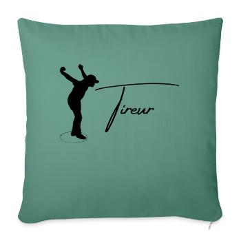 Boule Silhouette Tireur - Housse de coussin décorative 45 x 45 cm - vert sapin - Devant