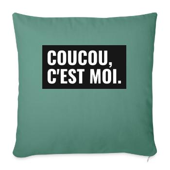 coucou,c'est moi. - Housse de coussin décorative 45 x 45 cm - vert sapin - Devant