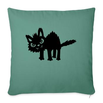 Evil funny cat - Sofa pillowcase 17,3'' x 17,3'' (45 x 45 cm) - cypress green - Front