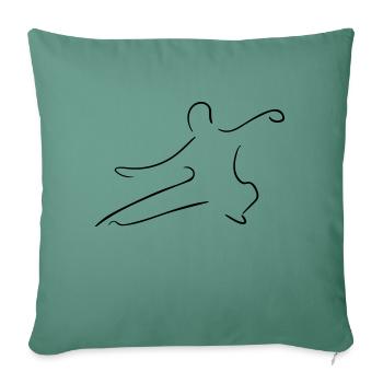 Qi Gong Line Art - Minimalist - Sofa pillowcase 17,3'' x 17,3'' (45 x 45 cm) - cypress green - Front