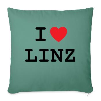 I Love Linz - Linz T-Shirt - Housse de coussin décorative 45 x 45 cm - vert sapin - Devant