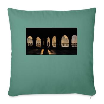 A man on his way to work - Sofa pillowcase 17,3'' x 17,3'' (45 x 45 cm) - cypress green - Front