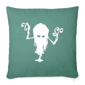Créature de l'ombre - Halloween - Housse de coussin décorative 45 x 45 cm - vert sapin - Devant