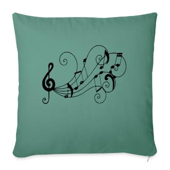 Musical notes - Sofa pillowcase 17,3'' x 17,3'' (45 x 45 cm) - cypress green - Front