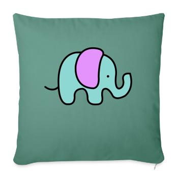 Bébé éléphant - Housse de coussin décorative 45 x 45 cm - vert sapin - Devant