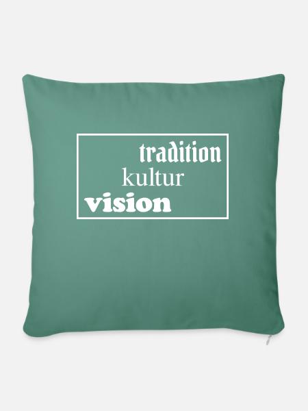 Tradition Kultur Vision - Sofakissenbezug 45 x 45 cm - Tanngrün