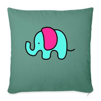 Bébé éléphant - Housse de coussin décorative 45 x 45 cm - vert sapin - Devant