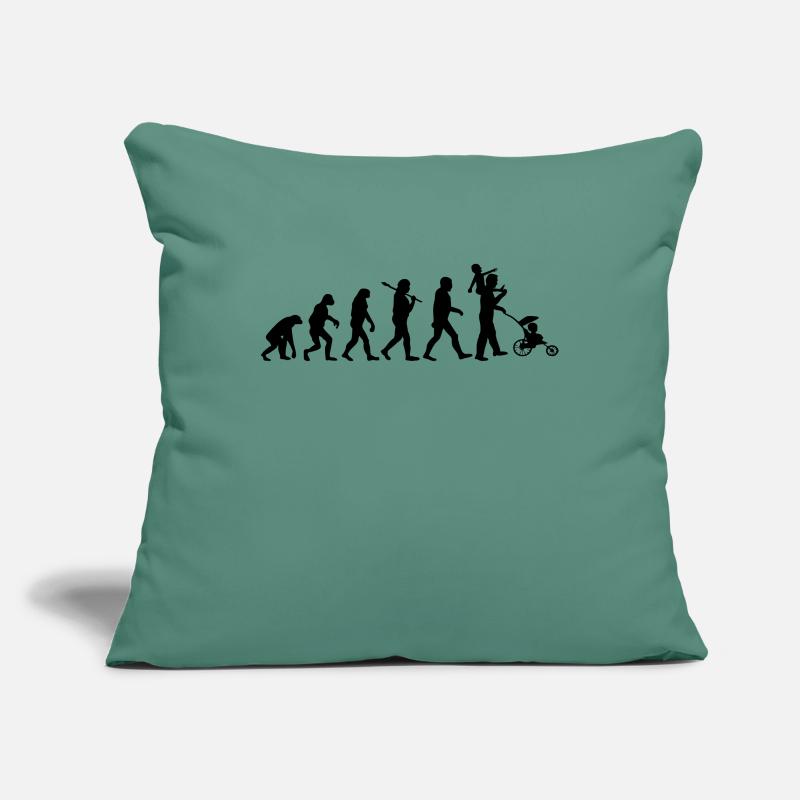 evolution daddy 2 enfants Housse de coussin décorative 45 x 45 cm