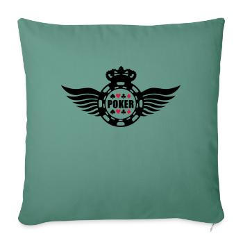 poker_king_wings_f2 - Housse de coussin décorative 45 x 45 cm - vert sapin - Devant