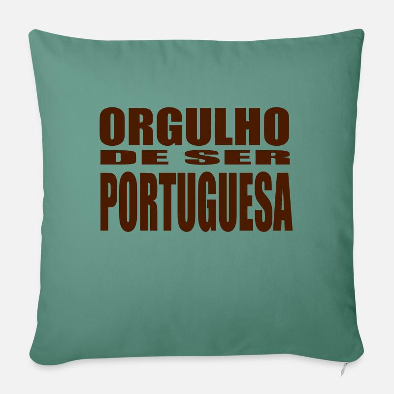 orgulho_portuguesa_unicolor - Housse de coussin décorative 45 x 45 cm - vert sapin