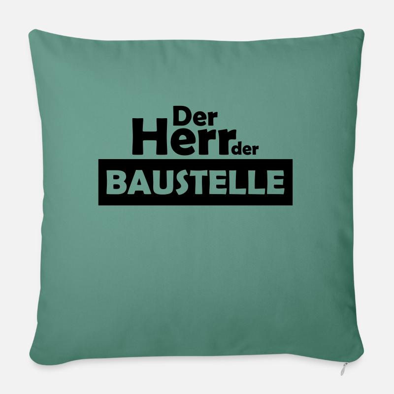 der herr der baustelle - Sofakissenbezug 45 x 45 cm - Tanngrün