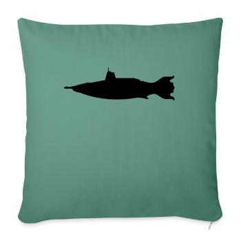 Sous-marin fantastique, silhouette - Housse de coussin décorative 45 x 45 cm - vert sapin - Devant