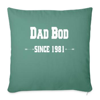 Papa Bod depuis 1981 - Housse de coussin décorative 45 x 45 cm - vert sapin - Devant