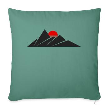 Montagnes Soleil - Housse de coussin décorative 45 x 45 cm - vert sapin - Devant