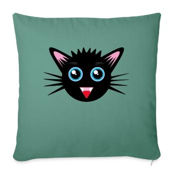 Petit Chat - Housse de coussin décorative 45 x 45 cm - vert sapin - Devant