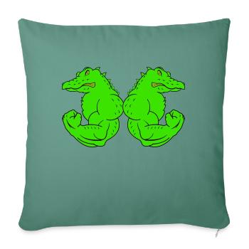 strong crocodiles - Sofa pillowcase 17,3'' x 17,3'' (45 x 45 cm) - cypress green - Front