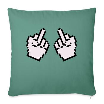 Doigt d’honneur Pixel 2 - Housse de coussin décorative 45 x 45 cm - vert sapin - Devant