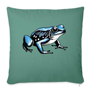 Grenouille - Mignon Amphibien Design - Housse de coussin décorative 45 x 45 cm - vert sapin - Devant