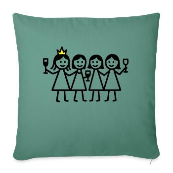 Anniversaire de poule - Housse de coussin décorative 45 x 45 cm - vert sapin - Devant