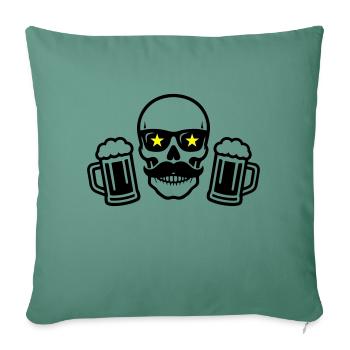 Bière Skeleton Party - Housse de coussin décorative 45 x 45 cm - vert sapin - Devant