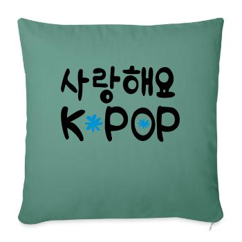 Sarang hae yo KPOP - Housse de coussin décorative 45 x 45 cm - vert sapin - Devant