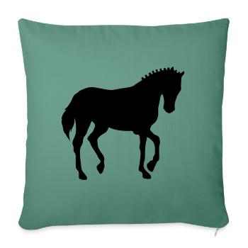 Cheval dressage cheval dressage équitation dressage - Housse de coussin décorative 45 x 45 cm - vert sapin - Devant