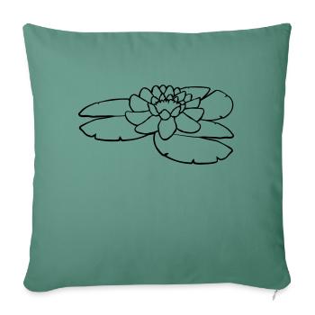 Pond Water Blossom - Sofa pillowcase 17,3'' x 17,3'' (45 x 45 cm) - cypress green - Front