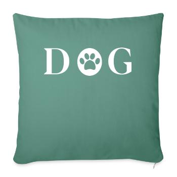 Chien de chasse - Housse de coussin décorative 45 x 45 cm - vert sapin - Devant