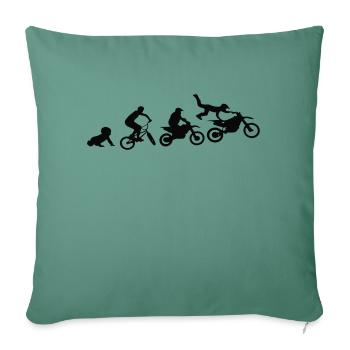 Évolution de la moto hors route - Housse de coussin décorative 45 x 45 cm - vert sapin - Devant